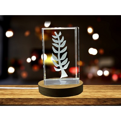 Nyame Nti 3D Engraved Crystal Award Trophy w/LED Base - African-Inspired Decor