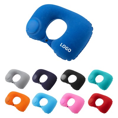 Press The Inflatable Portable Travel Neck Pillow