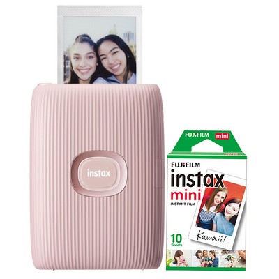 FujiFilm Instax Mini Link 2 Smartphone Printer Bundle Soft Pink