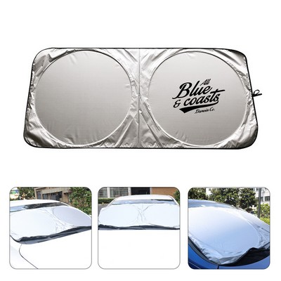 Car Windshield Sun Shade with Storage Pouch