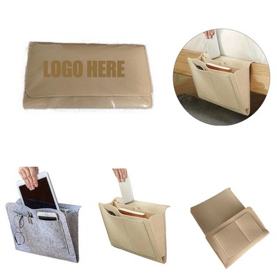 Bed Coach Living Room Storage Pockets Felt Bedside Hanging Phone Remote Control Organizer Holder