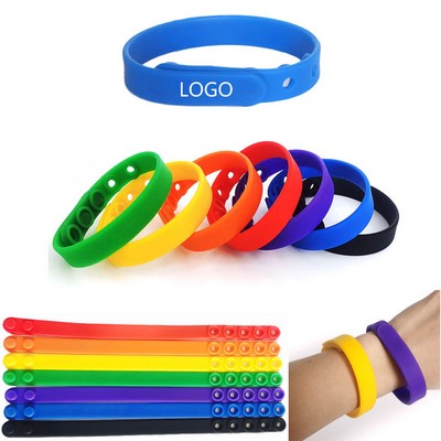 Silicone Wristbands Adjustable Buckle Bracelets