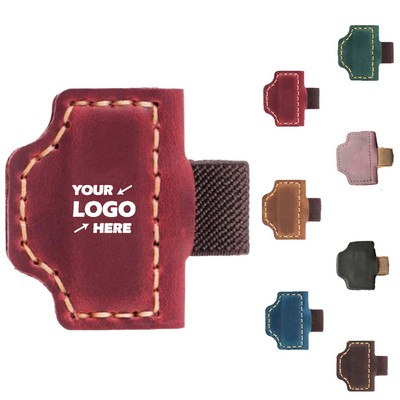 Leather Notebook Pen Clip Bookmark