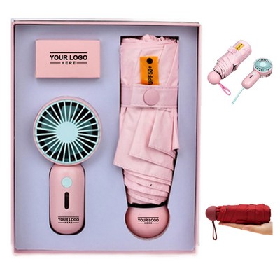 Promotional Umbrellla Fan Gift Set