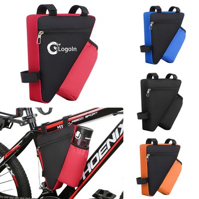 Triangle Frame Bikepacking Bag with Bottle Holder for Storage and Pouch
