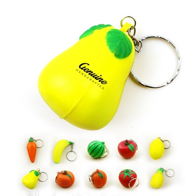 Pear Stress Reliever Keychain