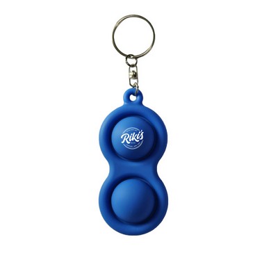 Silicone Two-Finger Bubble Keychain