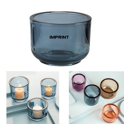 Amber Glass Tealight Candle Holder