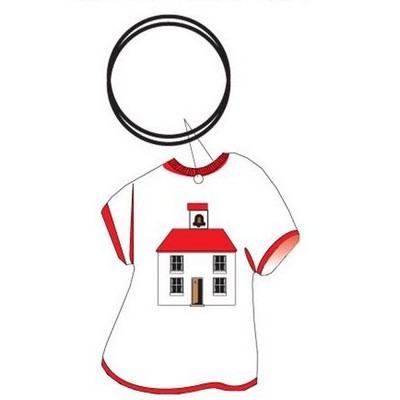 School House T Shirt Executive Key Chain w/Mirrored Back (4 Square Inch)