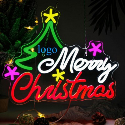 15.9X12.8X1.5" Christmas-Themed Neon Decorative Light