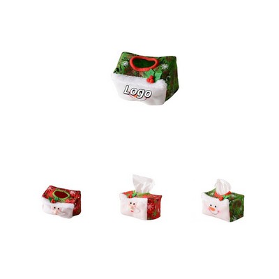 Festive Christmas Tissue Box Cover for Tabletop Holiday Decor