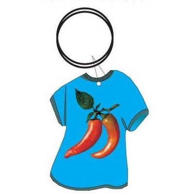 Chili Peppers T Shirt Key Chain w/Mirrored Back (4 Square Inch)