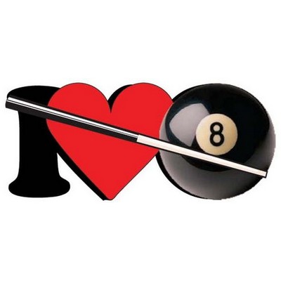 I Love Pool Magnet w/ Full Magnetic Back (3 Square Inch)