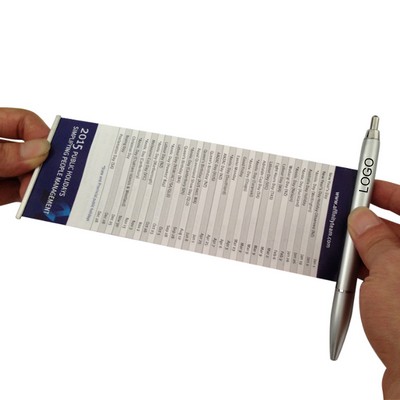 Metallic Ballpoint Pen Banner with Metal Clip