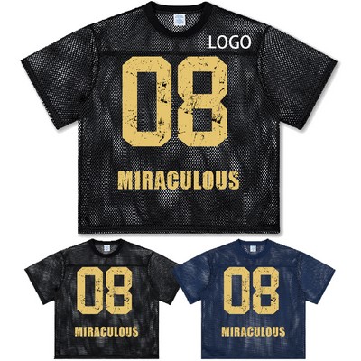 Hollow Mesh Unisex Casual Short-sleeved T-shirt