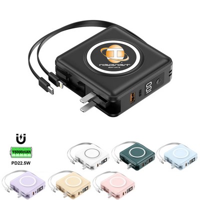 15000mah Magnetic Wireless Charging PD22.5W Fast Charger with AC Adapter Power Bank