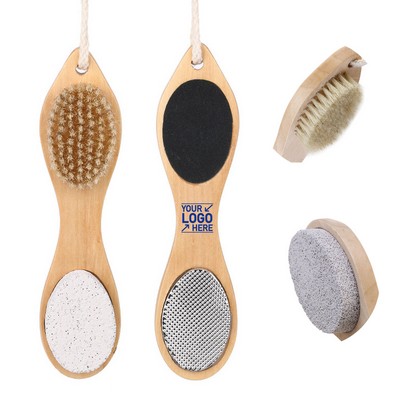 4-in-1 Pedicure Kit for Home Use - Callus Remover with Pumice File & Exfoliating Brush