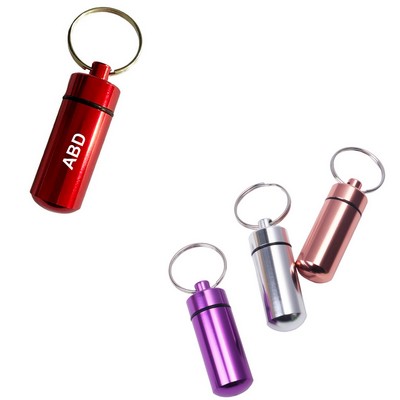 Aluminum Pill Case Keychain