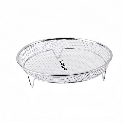 Stainless Steel Round BBQ Grilling Rack with Drainage Design