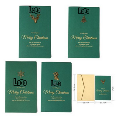 Christmas Greeting Card Elegant Holiday Card with Envelope