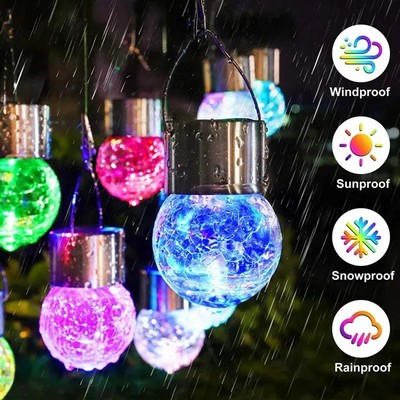 Glass Solar Outdoor Festival Ball Light(Ocean)