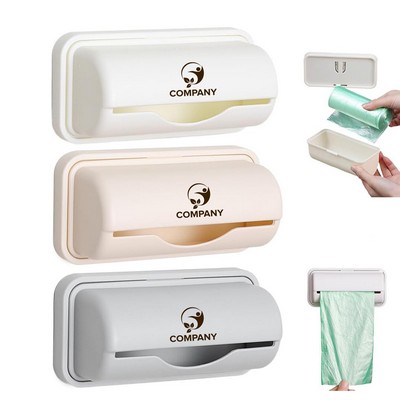 Wall Mount Trash Bag Storage Box Adhesive Organizer