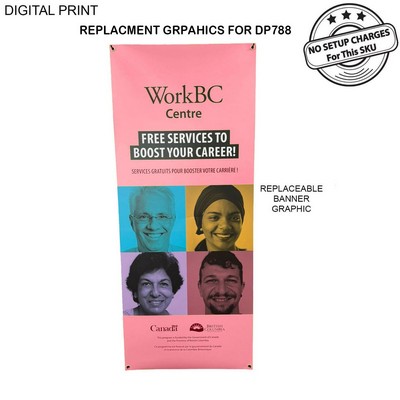 Replacement Graphics Only, (33.5"x80"), for Tripod Banner Anti-Reflective