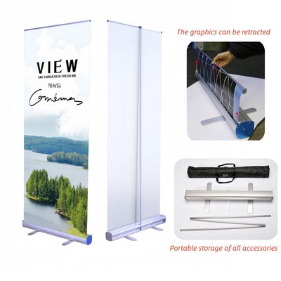31.5"x70" Retractable Banner Stand with Graphic, Econo - Roll Design
