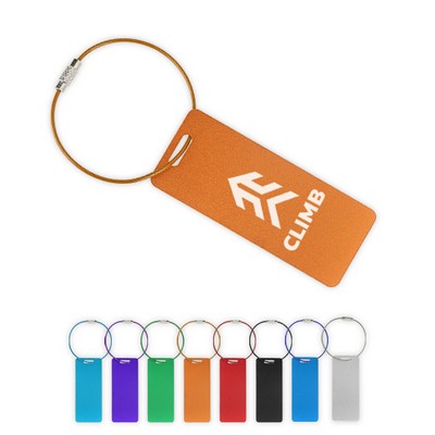 Sleek Metallic Aluminum Travel Luggage Tag