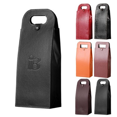 PU Leather Wine Tote Bag