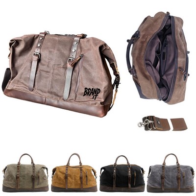 Leather Duffel Weekender Bag