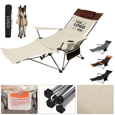 600D Foldable Reclining Lounge Chair W/ Headrest