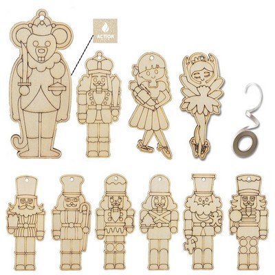 20 Set DIY Blank Wooden Nutcracke