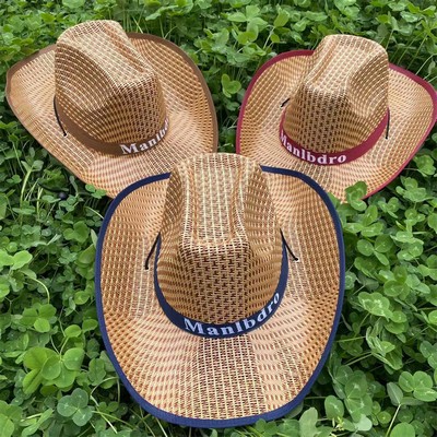 Personalized Extra-Wide Brim Cowboy Straw Hat