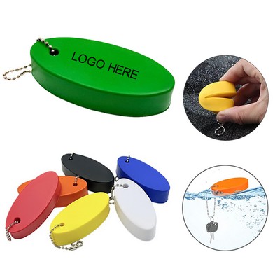 Floating PU Oval Keychain