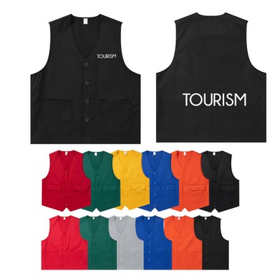 Volunteer Uniform Employee Vests Workwear with Bias Trim