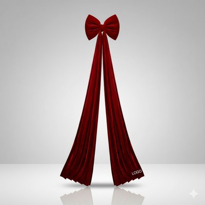 Large Wine Red Velvet Bow Christmas Tree Ornament Holiday Decoration Hanging Window Display