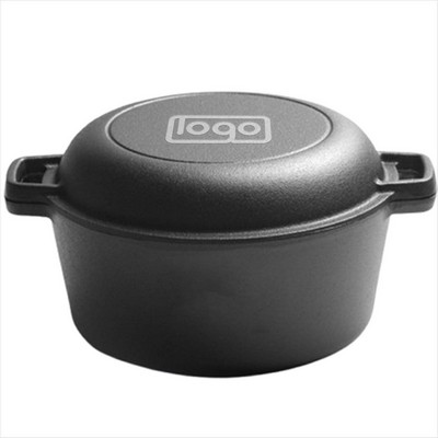 Cast Iron Double Dutch Oven Pot