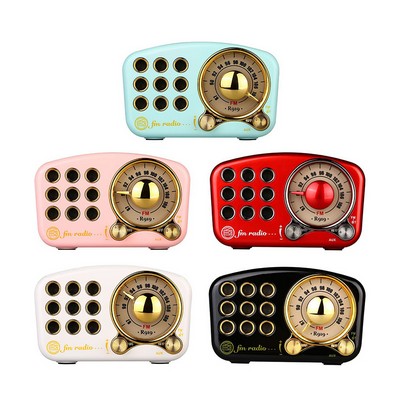 SonicWave Vintage Retro Bluetooth Speaker – Portable, Wireless & Rechargeable Music Player