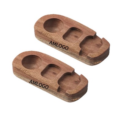 Acacia Wood Egg Cup and Spoon Set