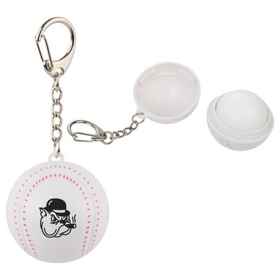 Recycled Baseball SPF15 Lip Balm Keychain