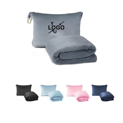 2-in-1 Travel Pillow Blanket Set