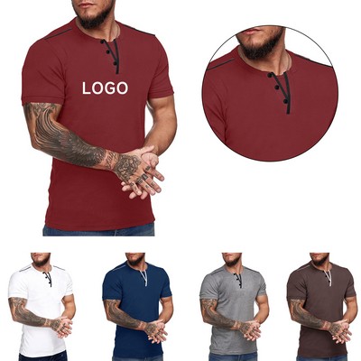 Men's Casual V Neck T Shirts Short Sleeve