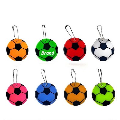 Safety PVC Light Reflective Football Keychain