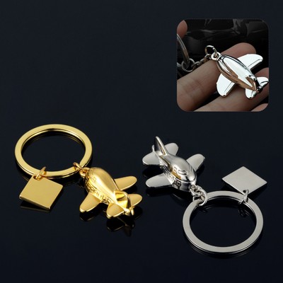 Aluminum Airplane Keyring Charm