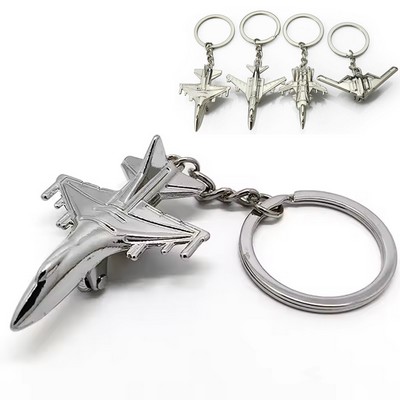 Aluminum Combat Plane Keyring