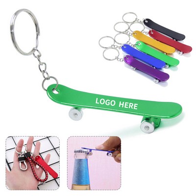 Aluminum Skateboard Bottle Opener Keyring