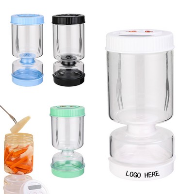 Glass Pickle Jar with Dual Compartment