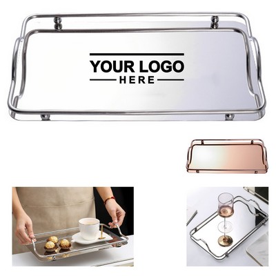 Nordic Style Stainless Steel Serving Tray with Handles