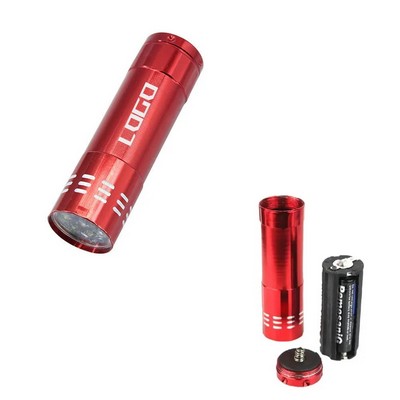 Mini Aluminum Flashlight With Lanyard & Batteries